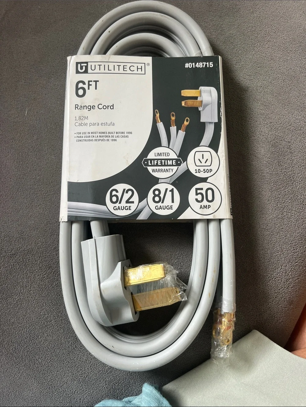 6ft Range Cord 50A - Gray
